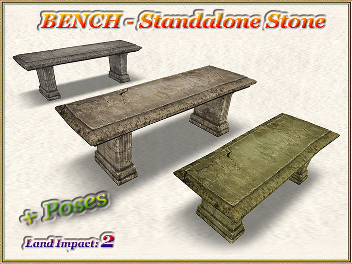 BENCH - Standalone Stone - x2 Seats (2 LI) (Full perm)