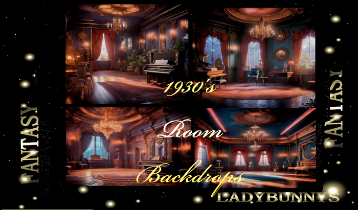 Fantasy Background Textures-1930's Room Backdrops Full perm