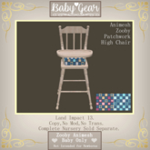 Animesh Zooby Patchwork High Chair (Boxed)