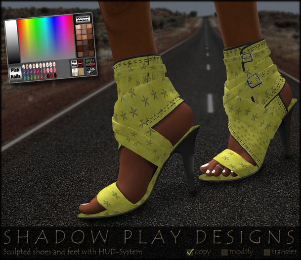 Shadow Play Designs - Sculpted shoes & feet Yellow (boxed)