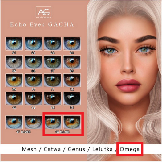 AG. Echo Eyes Gacha - Omega - 18 RARE