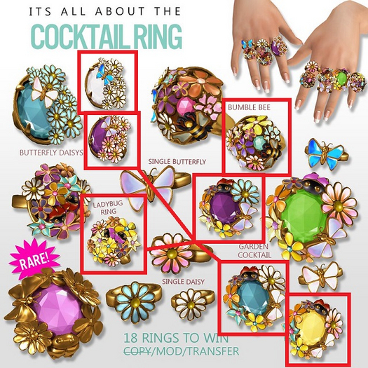 (Yummy) Garden Cocktail Rings SET