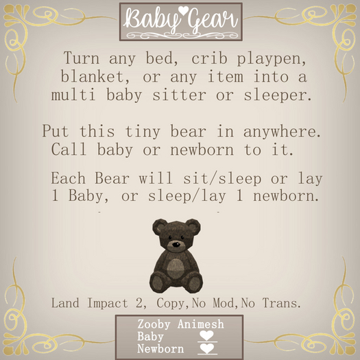 Animesh Zooby Bear Sitter or Sleeper (Boxed)