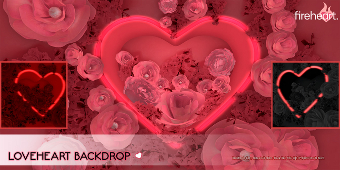 Fireheart Loveheart Backdrop-Pink