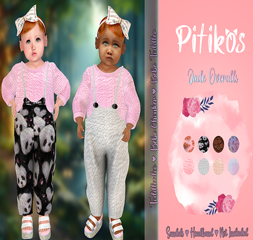 {Pitikos}Jade Overalls-Panda Bear{Bebe Toddler}{AddToUnpack}