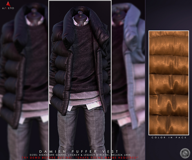 //Ascend// Damien Puffer Vest - Copper