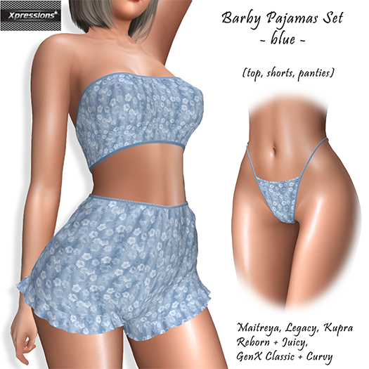 [Xprs] - Barby Pajamas Set Blue