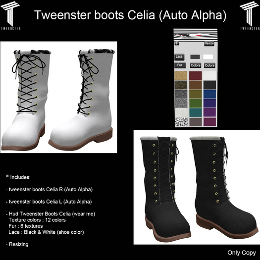 Tweenster boots Celia (Auto Alpha) Demo