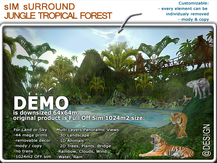 Sim Surround JUNGLE TROPICAL FOREST (DEMO sim surround)  - tropical island, tropical forest