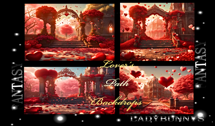Fantasy Background Textures-Valentines Lover's Path Backdrops