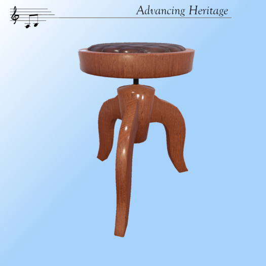 Piano Stool Mahagony PBR with 5 mocap animations