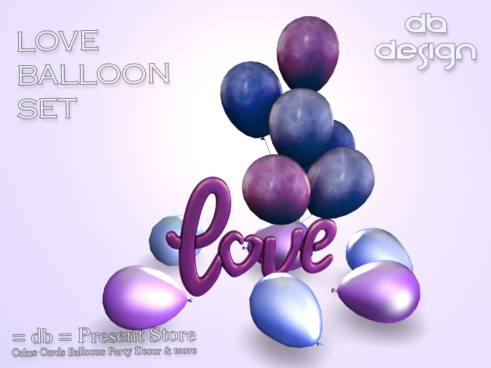 ::db:: Valentine Love Ballon Decor Purple
