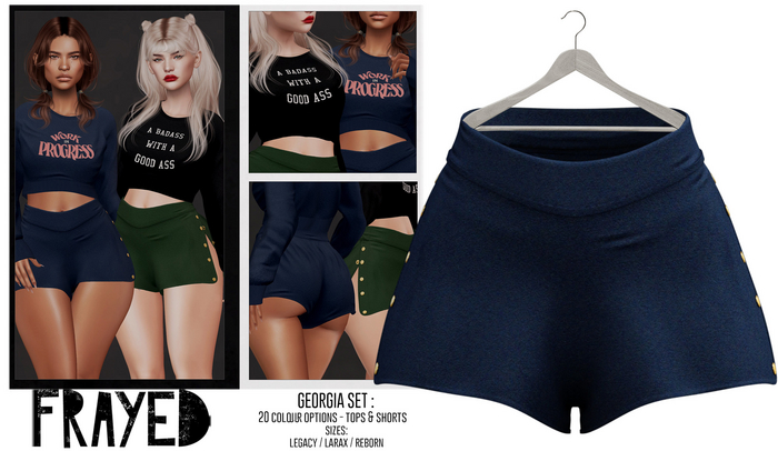 Frayed - Georgia Shorts - Ink