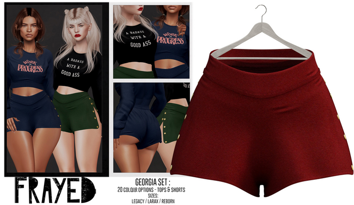 Frayed - Georgia Shorts - Red