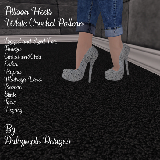 [Dalrymple Designs] Allison Heels- White Crochet