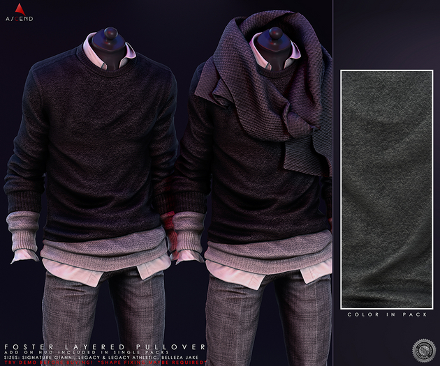 //Ascend// Foster Layered Pullover - Grey Med