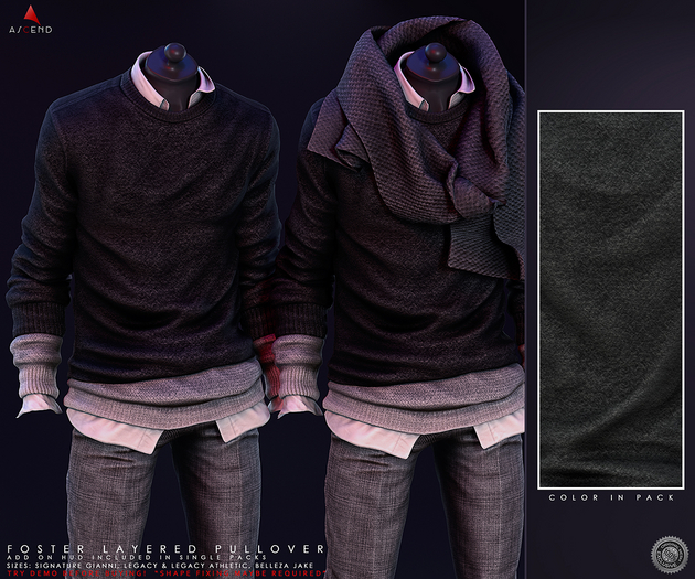 //Ascend// Foster Layered Pullover - Grey Dark