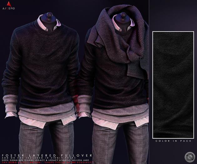 //Ascend// Foster Layered Pullover - Black