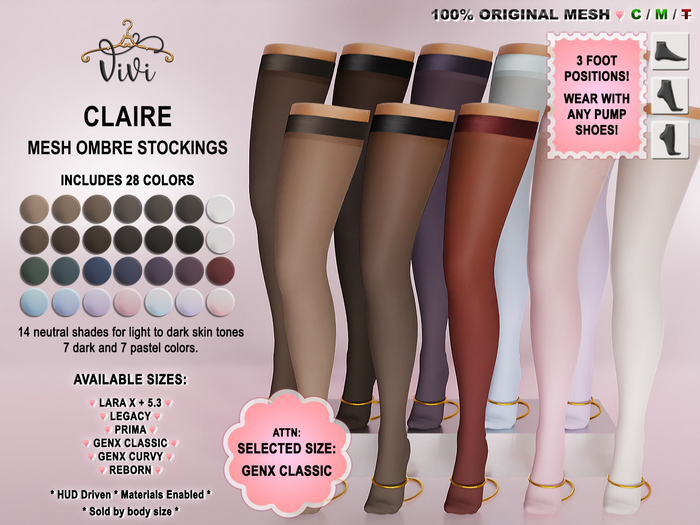 { ViVi } Claire - Mesh Ombre Stockings - GenX Classic