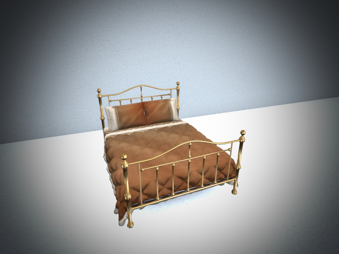 Brass Bed Caramel Linens 