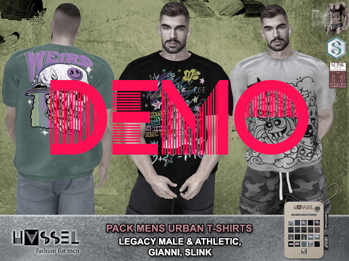 (HASSEL) DEMO MEN'S URBAN SHORT-SLEEVED T-SHIRTS LEGACY MALE & ATHLETIC, SIGNATURE GIANNI, SLINK 432 