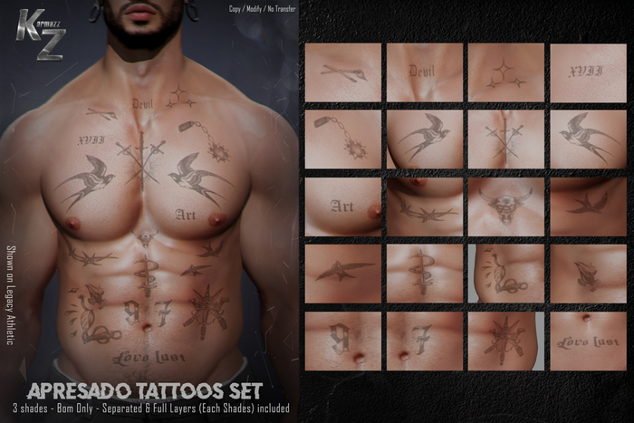 KARMAZZ Apresado Tattoos Set - 3 Shades - BOM