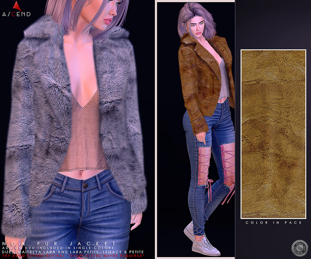 //Ascend// Noa Fur Jacket - Mustard