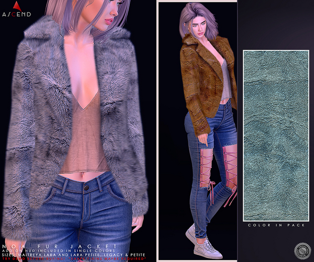 //Ascend// Noa Fur Jacket - Blue
