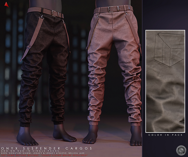 //Ascend// Onyx Suspenders Cargo - Stone