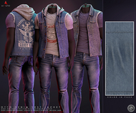 //Ascend// Otto Denim Vest Jacket - BLUE WILLOW