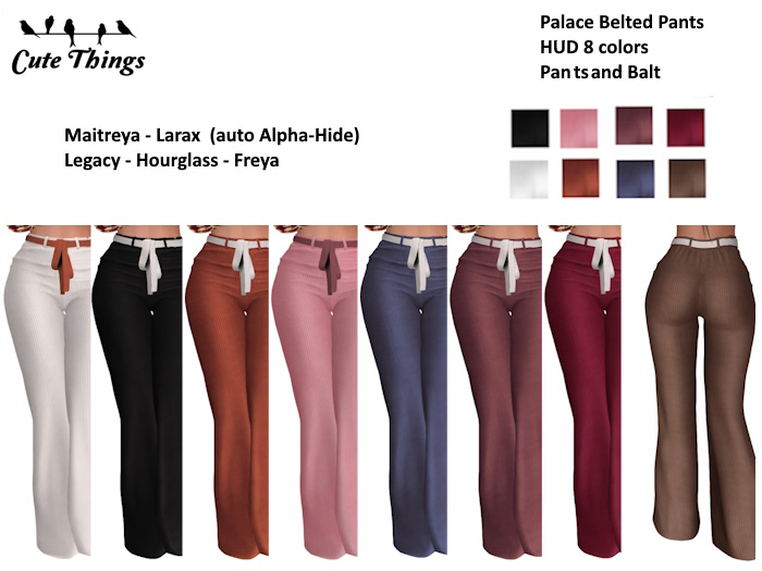 [CT]Palace Belted Pants HUDX8 - Maitreya, Larax, Legacy, Freya, Hourglass DEMO