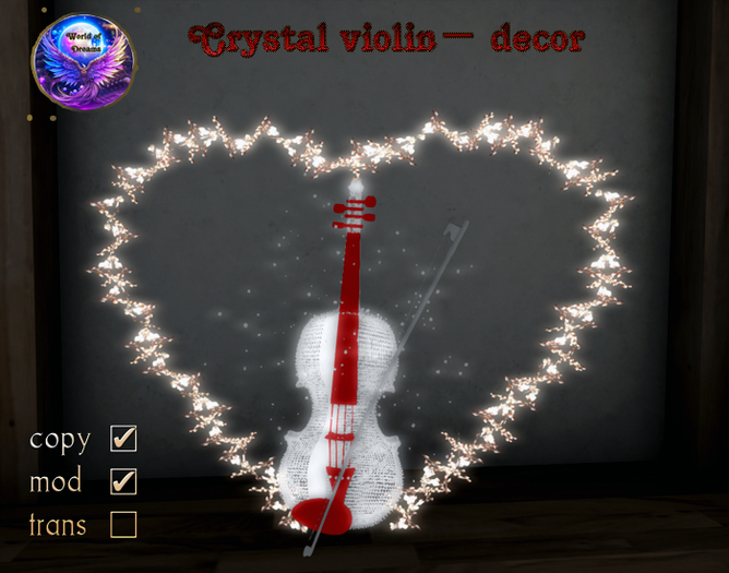 Crystal violin decor(add)