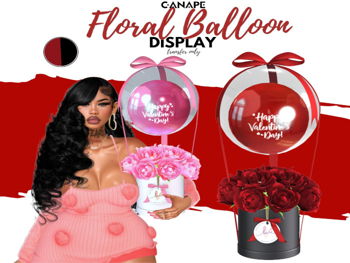 [Canape] Flower Balloon Display Red/Black