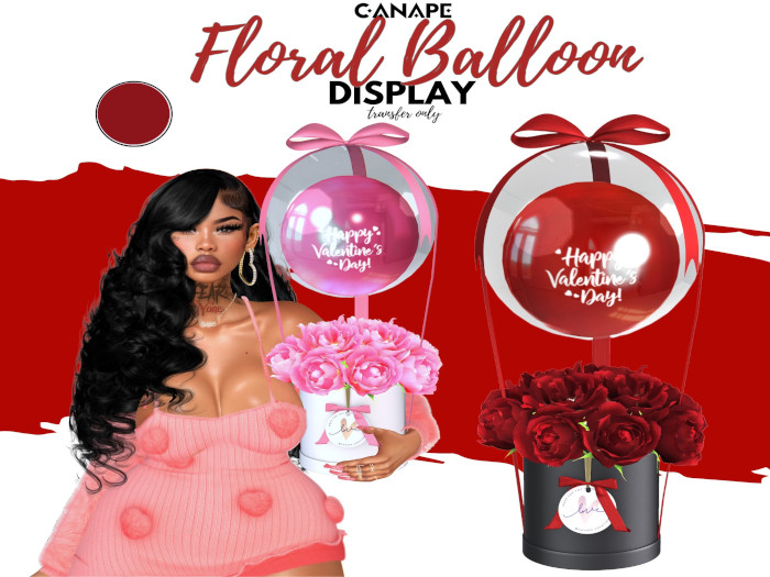 [Canape] Flower Balloon Display Red/Red