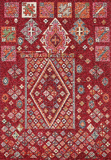 Aztec Print Red Jute Rug