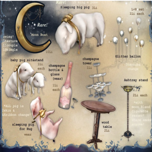 boxed){anc} MoonLightLounge. moon boat RARE