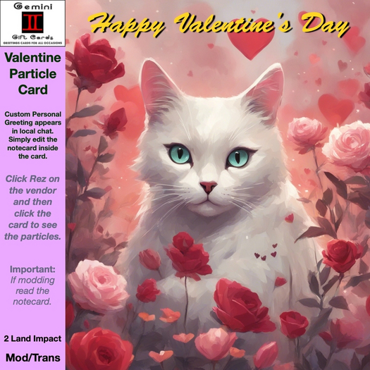 Valentine Kitty 2 Particle Card BOXED