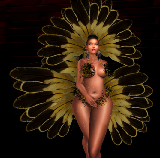 ML- BLACK GOLD FEATHERS