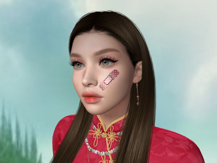 Ok Bandaid on face - Pink (Mystory Compatible)