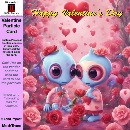 Valentine Flower Aliens 1 Particle Card BOXED