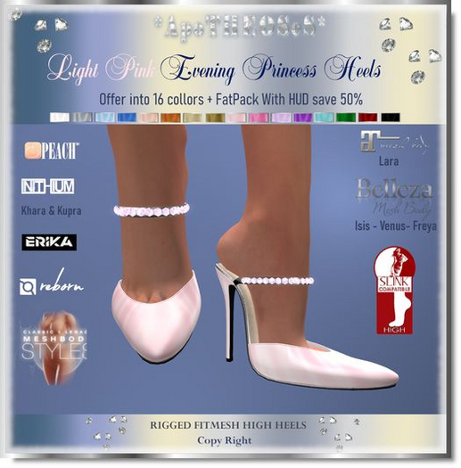 Light Pink Evening Princess  Heels