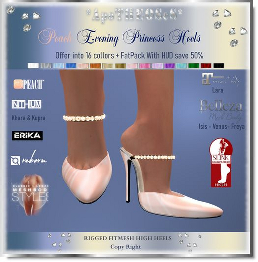 Peach Evening Princess  Heels