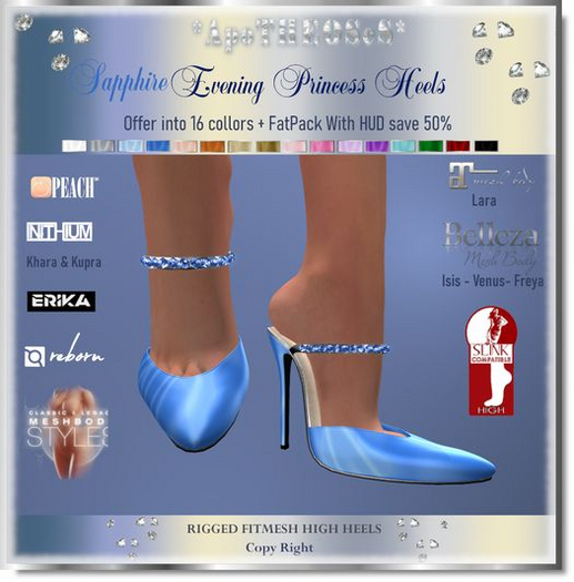 Sapphire Evening Princess  Heels