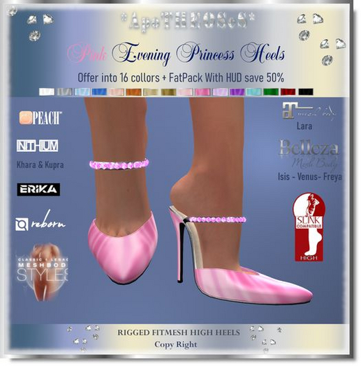 Pink Evening Princess  Heels