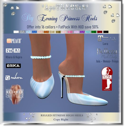 Sky Evening Princess  Heels