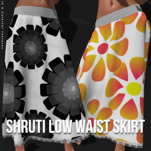 ::GK:: Shruti Skirt Low Waist 3 Blue Pink Yellow