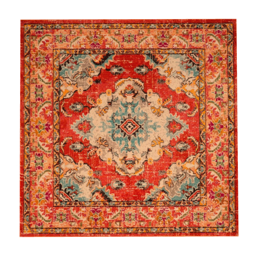 Tribal Orange Rustic Rug