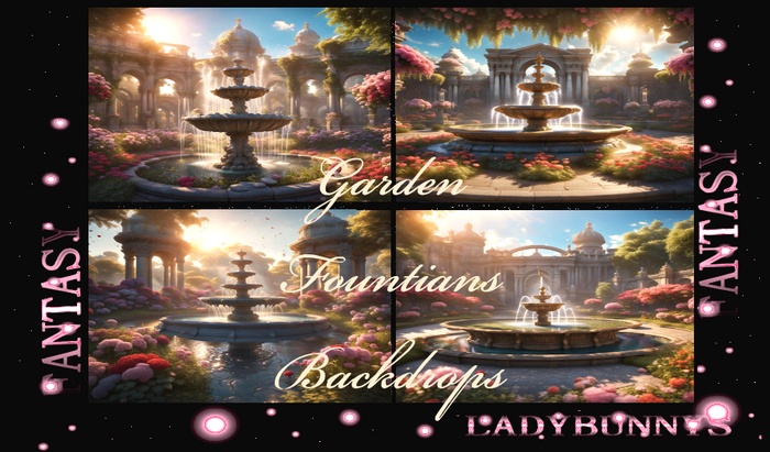 Fantasy Background Textures-Garden Fountains Backdrops Full perm