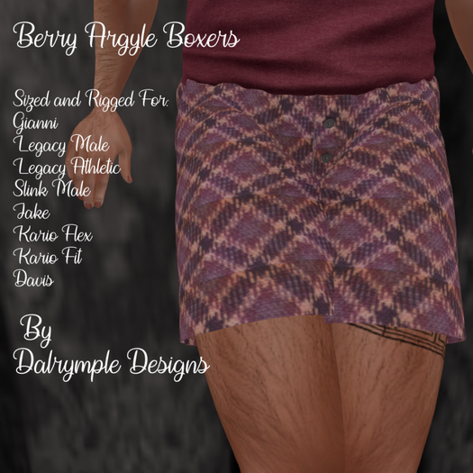 [Dalrymple Designs] Berry Argyle Boxers