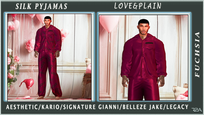 R2A SILK PYJAMAS FUCHSIA